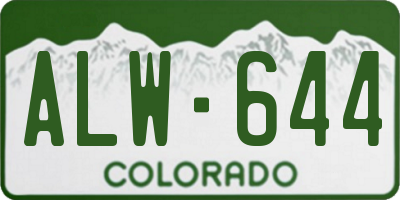 CO license plate ALW644