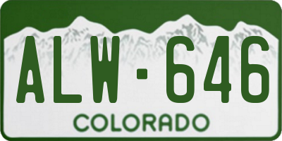 CO license plate ALW646