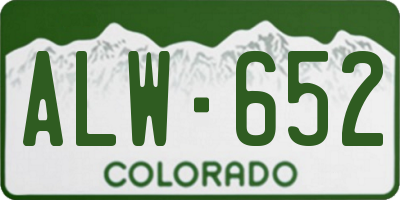 CO license plate ALW652