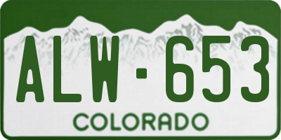 CO license plate ALW653