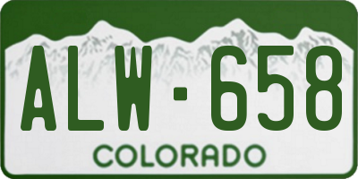 CO license plate ALW658