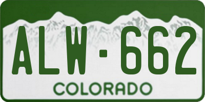 CO license plate ALW662