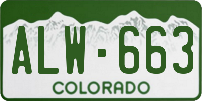 CO license plate ALW663