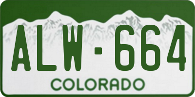 CO license plate ALW664
