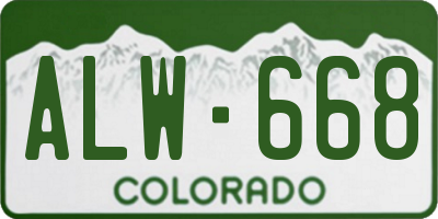 CO license plate ALW668