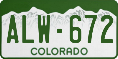 CO license plate ALW672