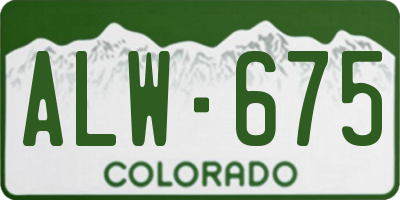 CO license plate ALW675