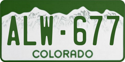 CO license plate ALW677