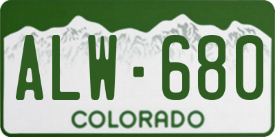 CO license plate ALW680