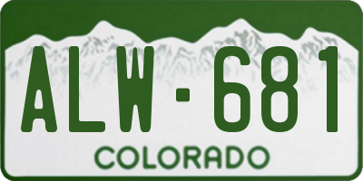 CO license plate ALW681