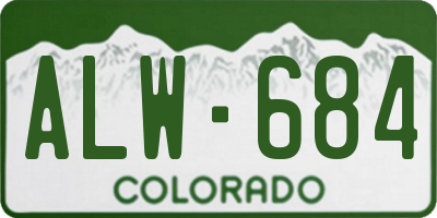 CO license plate ALW684