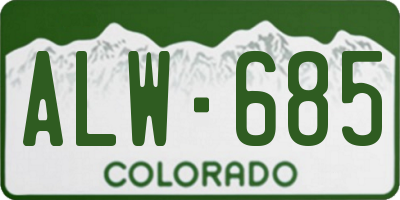 CO license plate ALW685