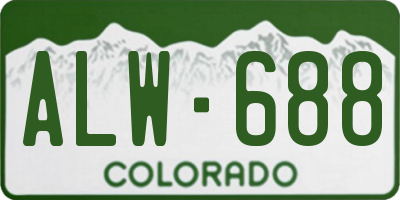 CO license plate ALW688