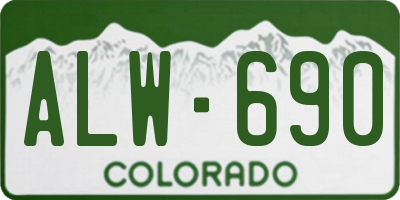 CO license plate ALW690
