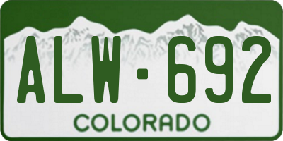 CO license plate ALW692