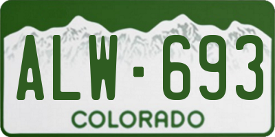 CO license plate ALW693