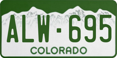 CO license plate ALW695