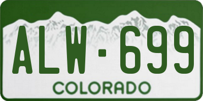 CO license plate ALW699