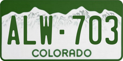 CO license plate ALW703