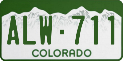 CO license plate ALW711