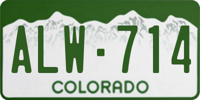 CO license plate ALW714