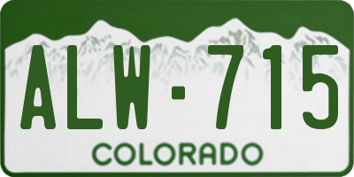CO license plate ALW715