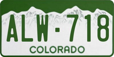 CO license plate ALW718