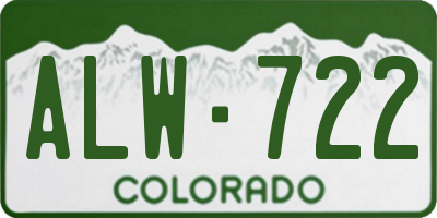 CO license plate ALW722