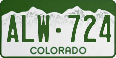 CO license plate ALW724