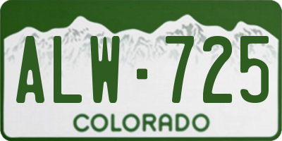 CO license plate ALW725
