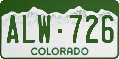CO license plate ALW726
