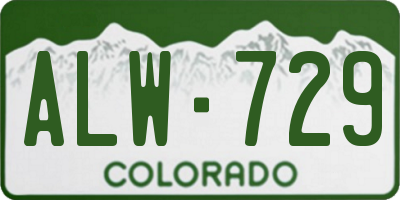 CO license plate ALW729
