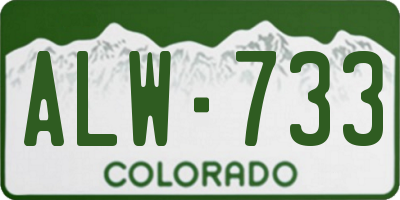 CO license plate ALW733