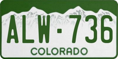 CO license plate ALW736