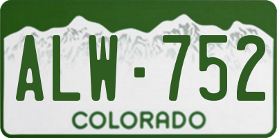 CO license plate ALW752