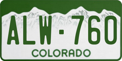 CO license plate ALW760