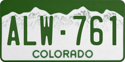 CO license plate ALW761