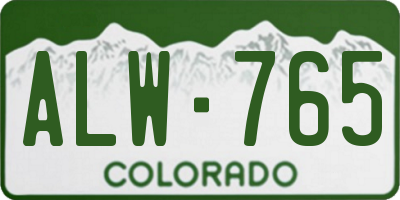 CO license plate ALW765