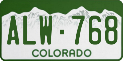 CO license plate ALW768