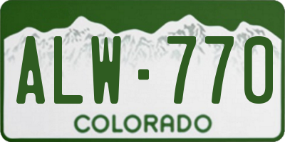 CO license plate ALW770