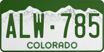 CO license plate ALW785