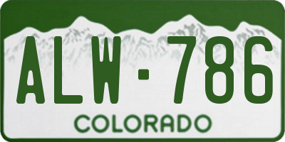 CO license plate ALW786