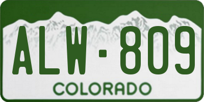 CO license plate ALW809