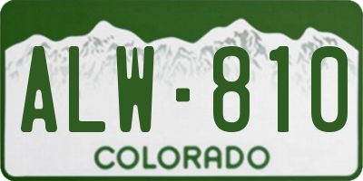 CO license plate ALW810
