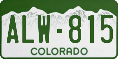 CO license plate ALW815