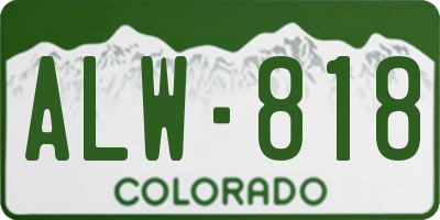 CO license plate ALW818