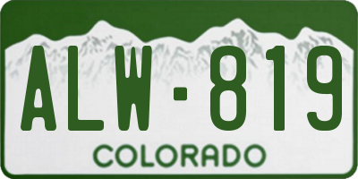 CO license plate ALW819