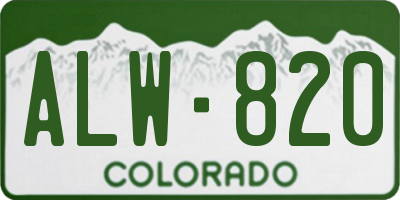 CO license plate ALW820
