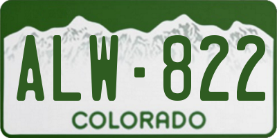 CO license plate ALW822