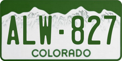 CO license plate ALW827